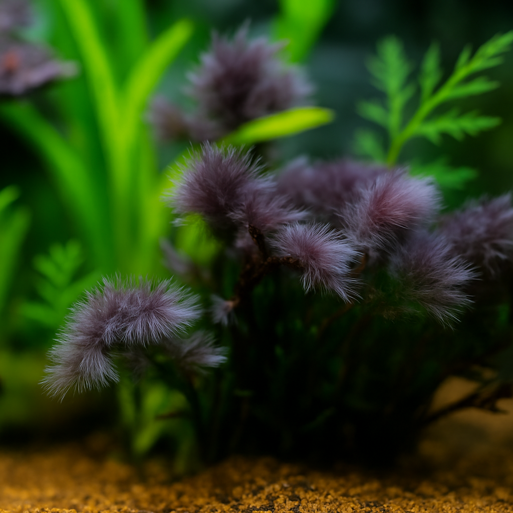 Alga pincel barba negra BBA en acuario plantado